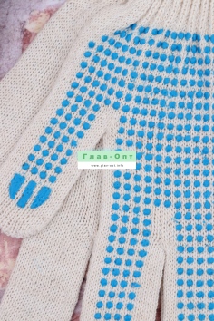 Перчатки с ПВХ (7,5 кл) 4-ёх нитка (белые) №ЛТК-ПВХ754Б (24/105)